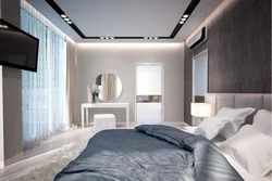 Suspended ceilings with lines for the bedroom photo