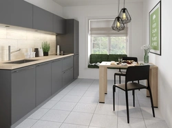 White porcelain tiles in the kitchen interior