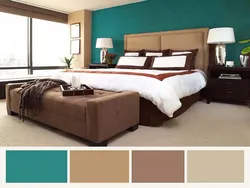 Color combination in the bedroom interior brown and beige