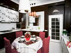 Color combination with chocolate color in the kitchen interior