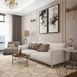 Living room interior beige floor