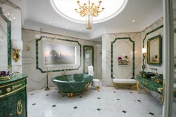 Bathroom design green marble