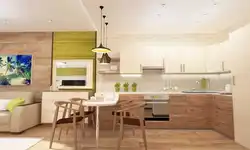 Эко дизайн кухни гостиной