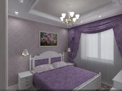 Bedroom lilac beige photo