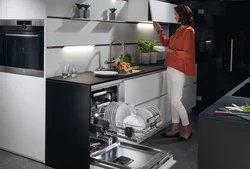 Dishwasher in the kitchen interior