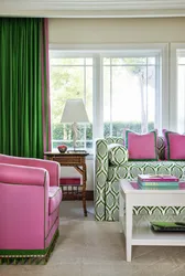 Green Pink Living Room Photo