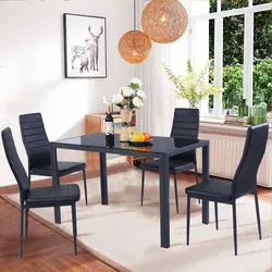 Black chairs for the kitchen in the interior