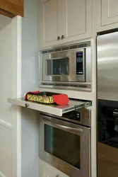 Microwave In The Kitchen Interior In The Closet