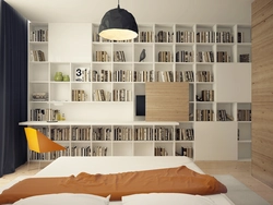 Спальня с книжным шкафом фото
