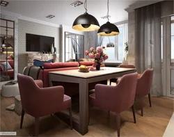 Photo of living room with dining table