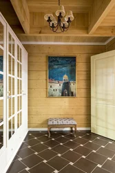 Entrance hall in a house made of timber design
