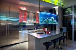 Kitchen with aquarium photo