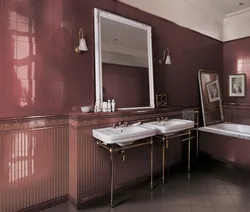 Бордовая плитка в ванной фото