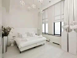 Дизайн спальни с белым ламинатом