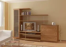 Living room wall with chest of drawers photo