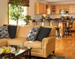 Kitchen Interior With Leather Sofa