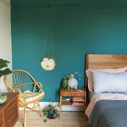 Сине зеленая спальня фото