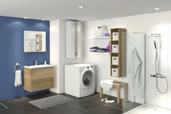 Интерьер совмещенной ванной комнаты с бойлером