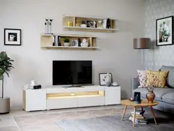 Living room cabinet and shelves photo