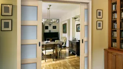 Sliding doors in the hallway interior photo