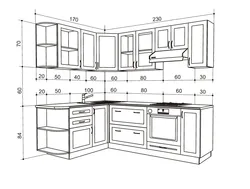 Кухни мебель фото размеры