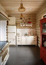 Интерьер комнаты кухни в бане
