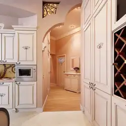 Hallway design with kitchen without door