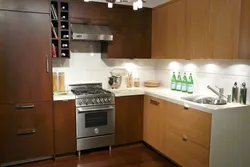 Built-in stove in the kitchen interior