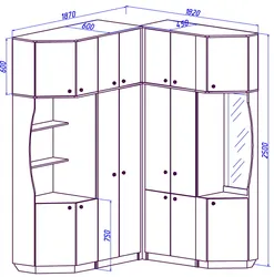 Прихожая угловая фото чертеж