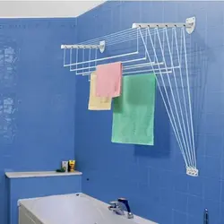 Wall-mounted clothes dryers in the bathroom interior