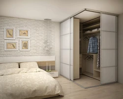 Rectangular bedroom design with dressing room
