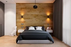 Современный ламинат в интерьере спальни