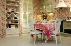 Kitchen interior in small flowers