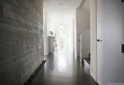 Gray floors in the hallway photo