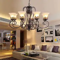 Classic ceiling chandeliers for the living room photo