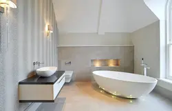 Сопақ ваннасы бар ванна бөлмесінің дизайны