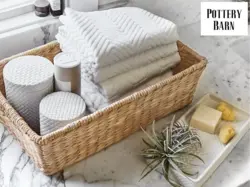 Baskets in the bathroom interior photo