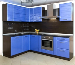 Кухня сине черная фото