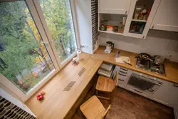 Kitchen design Khrushchev countertop from a window sill photo
