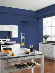Дызайн афарбоўкі кухні ў двух колерах