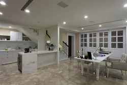 Дизайн кухни гостиной пол мрамор