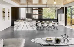Kitchen design living room marble floor