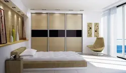 Built-in wardrobes in the bedroom up to the ceiling design