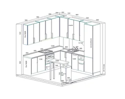 Чертеж угловой кухни фото