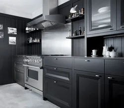 Кухня В Черно Сером Тоне Фото