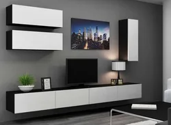 Wall Mounted TV Stands In The Living Room Photo
