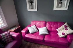 Sofa color in bedroom interior