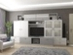 Gray white furniture living room photo