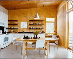 Кухня отделка стен деревом фото