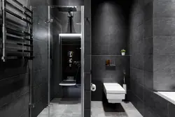 Черно серый интерьер ванны